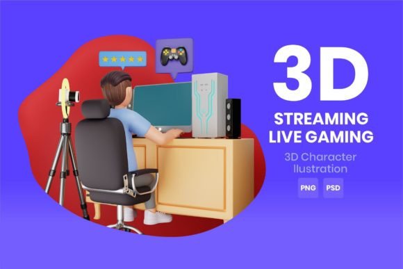Download Streaming Live Gaming 3D Character - Live Collection