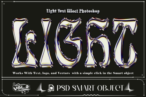 Download 3D Holographic Light Text Effect Psd - Light text Collection