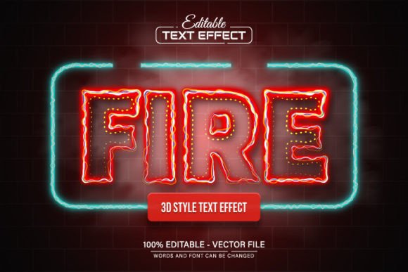 Download Fire Red Line Neon Light Text Effect - Light text Collection