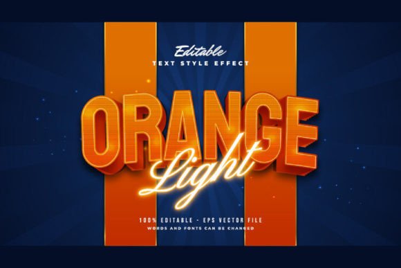 Download Orange Light Text Style Effect - Light text Collection