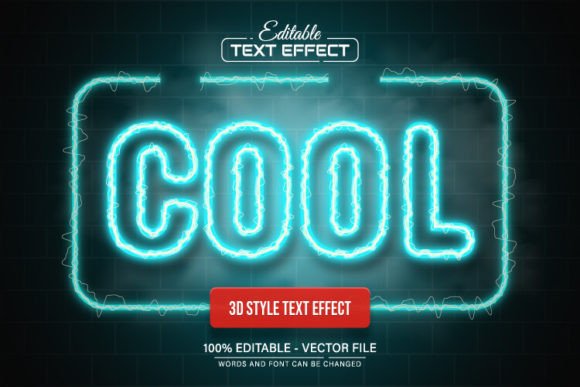 Download Cool Blue Line Neon Light Text Effect - Light text Collection