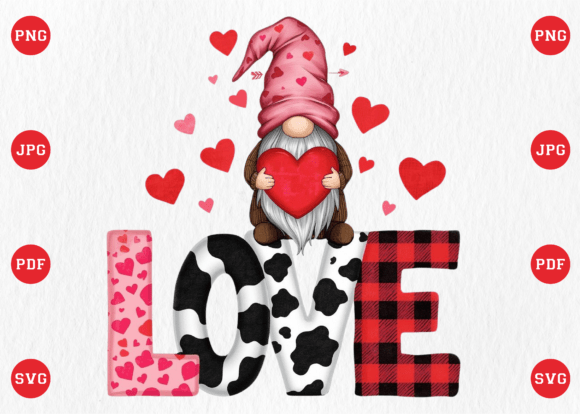 Download Valentine Gnomes Love More Leopard PNG - Valentine Collection