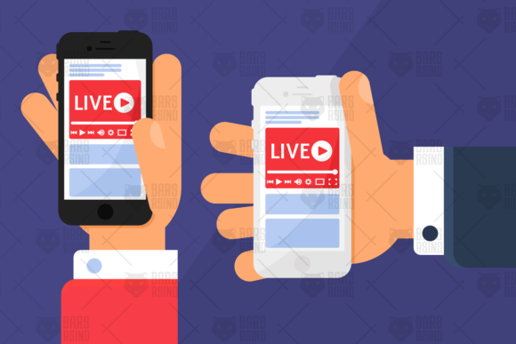 Download Live Streaming in Hand Illustration - Live Collection