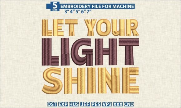 Download Let Your Light Shine DST PES Embroidery - Light shine Collection