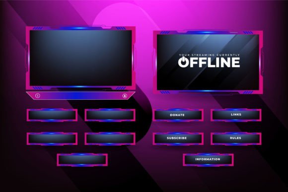 Download Girly Live Streaming Overlay Vector - Live Collection