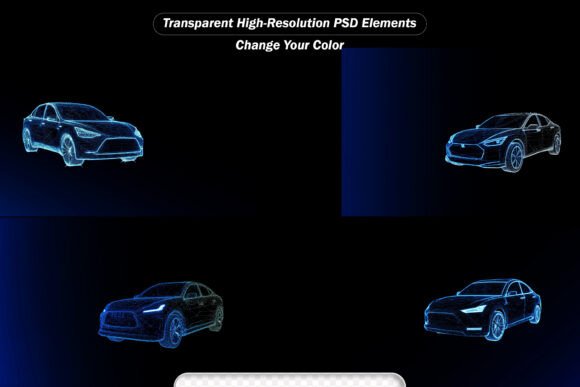 Download Sport Car Wire Model with Blue Neon - Wire Collection