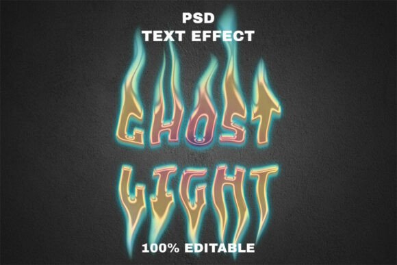 Download Ghost Light Text Effect Editable PSD - Light text Collection